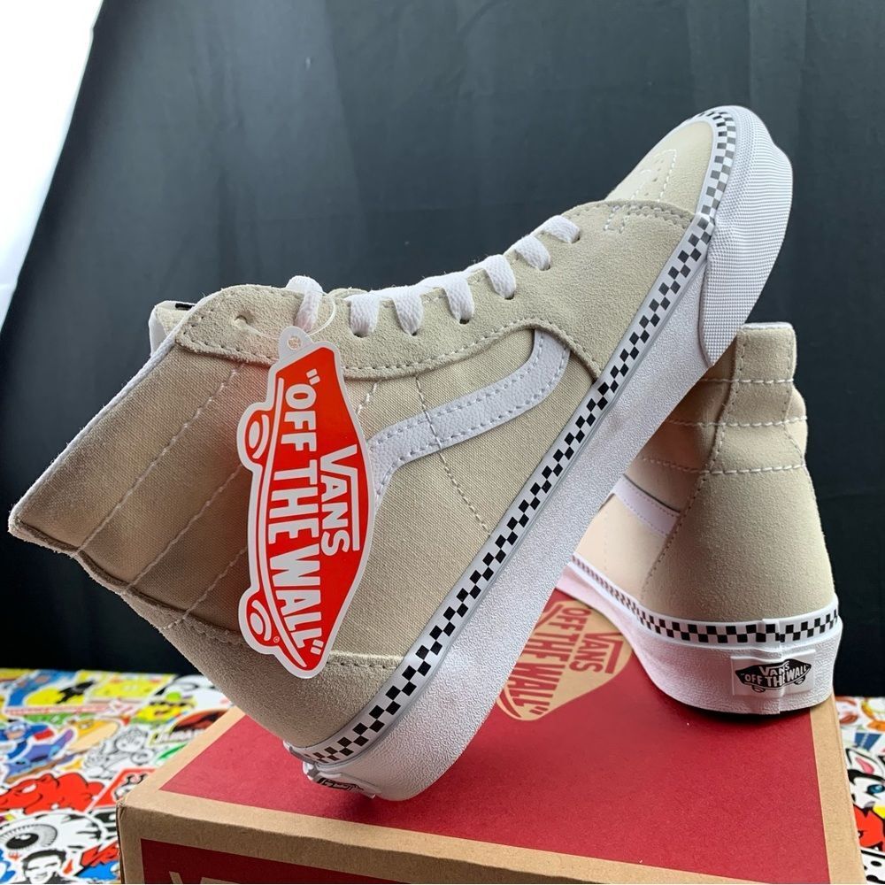 Vans Sk8-Hi Tan Checkered Tapered Women's Various Sizes - Picture 10 of 13